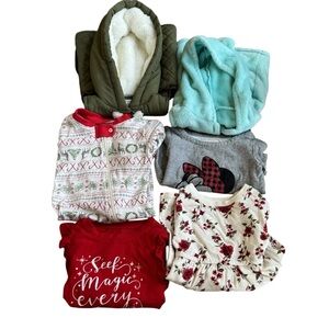 Bundle 18M Baby Girl 6PC Set Christmas Top Vest Hooded Pullover Pajama Dress